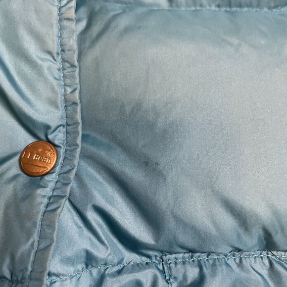 L.L. Bean 80s 90s Goose Down Puffer Vest Teal Blue Womens Medium Pockets Snap Up - Picture 5 of 7